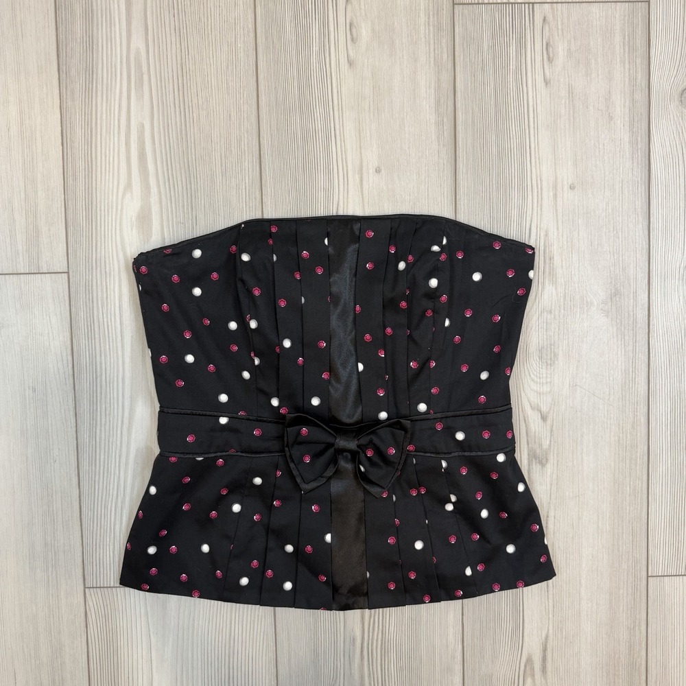 WHITE HOUSE BLACK MARKET Polka Dot Print Bustier Corset‎ Size 4 Y2K